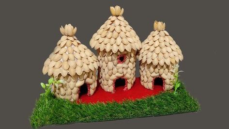 DIY Birds House With Pista Shell | DIY Birds Nest | Room Decoration Idea | DIY Pista Shell Crafts - YouTube Art And Craft With Pista Shell, Pista Shell Photo Frame, Pistachio Crafts Shells Diy, Pista Shell Crafts Ideas On Wall, Pista Shell Crafts Ideas, Birds Nest Craft, Pista Shell Art, Diy Birds Nest, Shell Crafts Kids