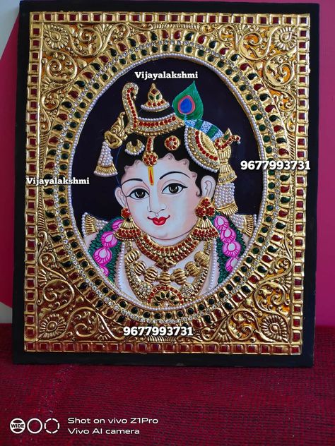 #tanjorepainting #krishna #krishna_tanjore_painting Krishna Tanjore Painting, Painting Krishna, Thanjavur Painting, 3d Relief Art, Tanjore Art, Indian Traditional Paintings, Tanjore Paintings, Krishna Krishna, Relief Art