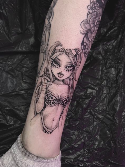 Bratz tattoo ideas bratz doll y2k Bratz Doll Tattoo, Brats Tattoo, Monster High Tattoo, Bratz Tattoo, Sketches Book, Tattoo Y2k, Y2k Tattoo, Doll Tattoo, Wild Tattoo