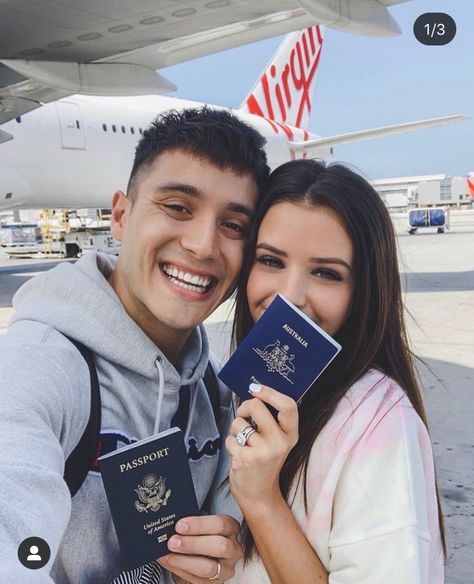 Jess And Gabe, Gabriel Conte, Couple Travel Photos, Jess Conte, Airport Pictures, Instagram Couples, Airport Photos, Couples Vacation, Couple Photoshoot Poses