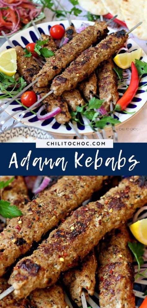 Ground Turkey Kebab Recipes, Turkish Adana Kebab, Turkish Lamb Kebab Recipes, Turkish Kebabs Recipe, Minced Lamb Recipes Ground Meat, Ground Lamb Kabobs, Turkish Lamb Recipes, Turkish Kofta, Adana Kebab Recipe