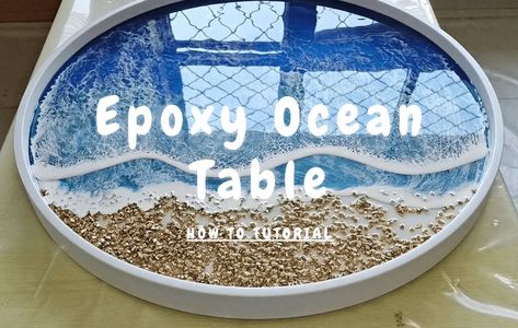 How to make epoxy ocean table from scratch – Home and Garden Diy Epoxy Resin Table Top, Ocean Table, Amazing Resin, Resin Table Top, Diy Table Top, Seashell Projects, Epoxy Table Top, Table Making, Beach Table