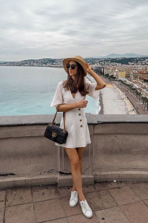 Gucci Marmont bag review - is it worth it? #gucci #guccibag #fashion #bagreview June Europe Outfits, Monaco Outfit Spring, Belgium Outfits Summer, Monaco Outfit Summer, Gucci Marmont Bag Outfit, Small Bag Outfit, 2024 Ootd, European Travel Outfit, Smart Outfits