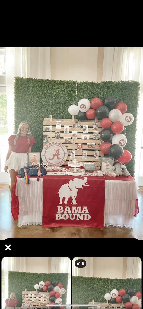 Alabama Themed Party, Bama Bound Graduation Party, Bama Graduation Party, University Of Alabama Graduation Party, Alabama Graduation Party, Alabama Tuscaloosa, Senior Table, Grad Party Food, Graduation Brunch