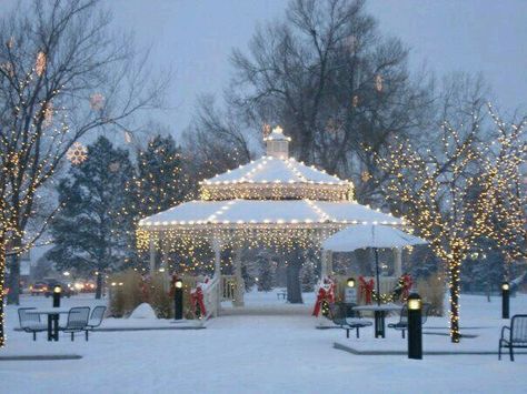 O'brien Park Gazebo in Parker, CO. The most beautiful place east of the mountains Winters Tale, Colorado Christmas, Parker Colorado, Romantic Dance, Aurora Colorado, Incredible Photos, Small Town America, Beach Haven, Small Town Life