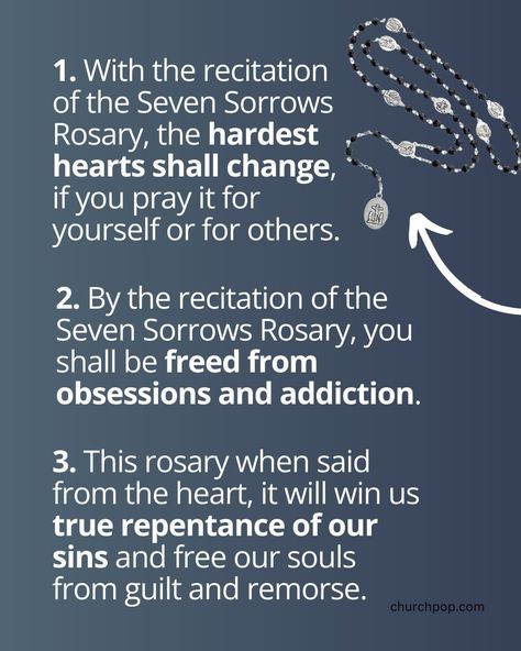 How to Pray the Seven Sorrows Rosary & Our Lady's Promises, According to a Visionary How To Pray The Rosary Catholic, Seven Sorrows Of Mary Rosary, Mysteries Of The Rosary, Our Lady Of The Rosary, Praying The Rosary Catholic, Prayer For Help, Saying The Rosary, Rosary Prayers Catholic, Catholic Prayers Daily