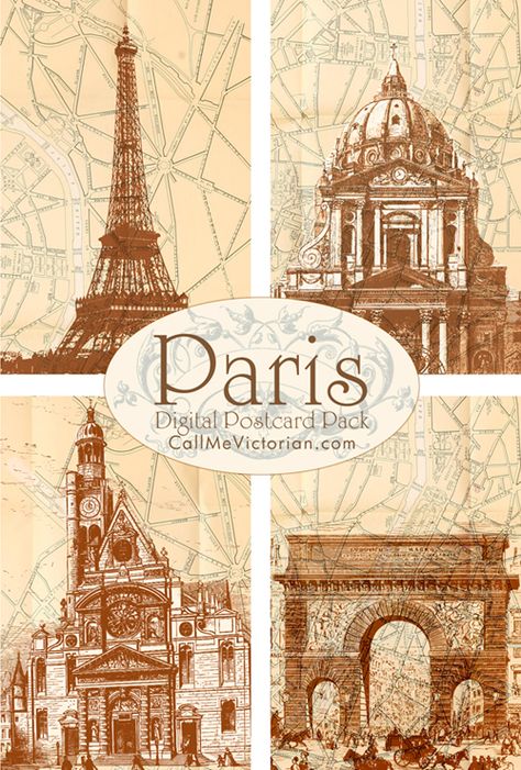 Paris digital printable postcards FREE printable Paris Printables, Printable Postcards, Etiquette Vintage, I Love Paris, Paris Print, Paris Theme, Vintage Paris, The Eiffel Tower, Oui Oui