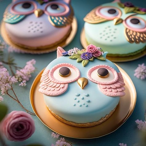 Owl Birthday Cakes, Owl Cake Birthday, Owl Cakes, Owl Birthday Parties, Cake Kids, Owl Cake, Owl Birthday, Children Party, Animal Cakes