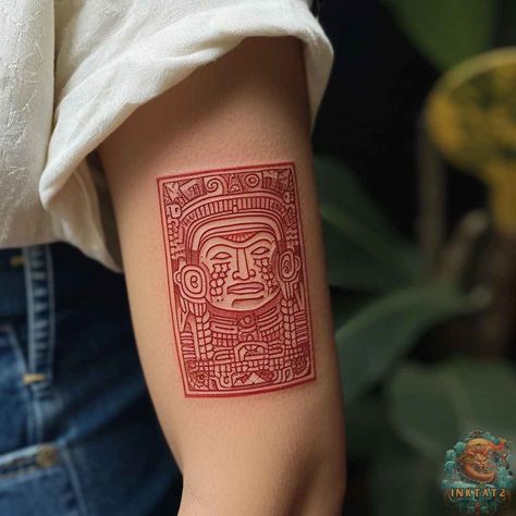 Simple Mayan Tattoo, Central American Tattoos, Guatemalan Mayan Tattoos, Black And Brown Tattoo, Mayan Symbols Tattoo, Oaxacan Tattoo, German Inspired Tattoos, Ancient Tattoo Designs, Guatemala Tattoo Ideas Design