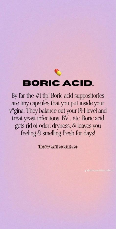 Boric Acid Uses, Boric Acid Suppositories, Treat Yeast Infection, Boric Acid, Breast Workout, Blood Sugar Diet, Feminine Health, Spiritual Business, Hygiene Care