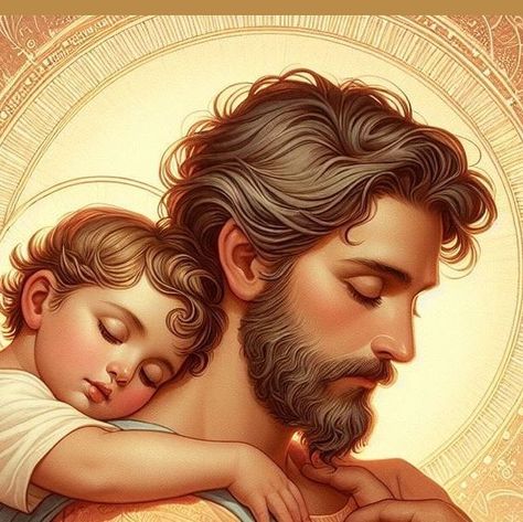 Saint Joseph Art, St Jose, Mother Mary Pictures, Worship Art, Church Aesthetic, Jesus Christ Painting, Sao Jose, Angel Images, Saint Joseph