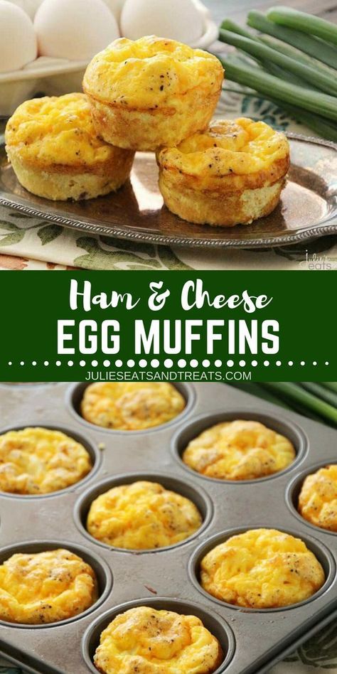 Fridge bursting with ham leftovers after a holiday dinner? Here's a perfect ham leftover recipe you can make for breakfast- Ham & Cheese Egg Muffins. It's Quick, Easy and Delicious Breakfast or Snack! Fluffy Egg Muffins with Ham & Cheese! It's a perfect breakfast for busy mornings! #breakfast #breakfastrecipe #easyrecipe Ham And Cheese Egg Muffins, Perfect Ham, Ham Leftovers, Bacon Egg Muffins, Egg Muffins Recipe, Ham Breakfast, Egg Muffins Breakfast, Leftover Ham Recipes, Ham And Eggs