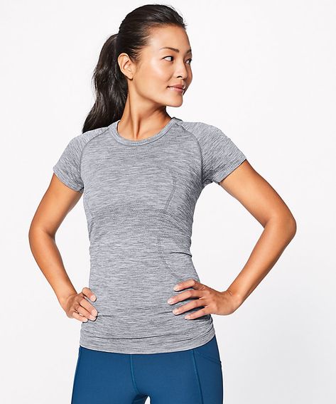 We designed this anti-stink tee with running (and sweating) in mind (Size 4) Tech Outfit, Summer Workout Outfits, Lululemon Shirts, Lemon Shirt, Lululemon Swiftly Tech Short Sleeve, Lululemon Shirt, Shirts Aesthetic, Lulu Shorts, Swiftly Tech Short Sleeve