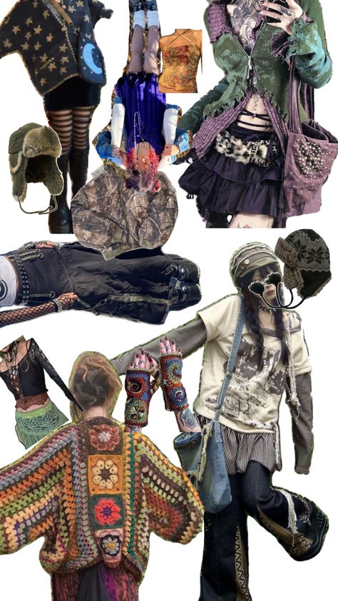 Very grunge and aesthetic collage board outfits and idea very fairy core and hippie Grunge Fairy Outfit, Outfit Inspo Board, Y2k Grunge Fairy, Fairy Core Outfits, Fairy Grunge Aesthetic, Fairy Outfit, Fairycore Grunge, Grunge Fairycore, Collage Board