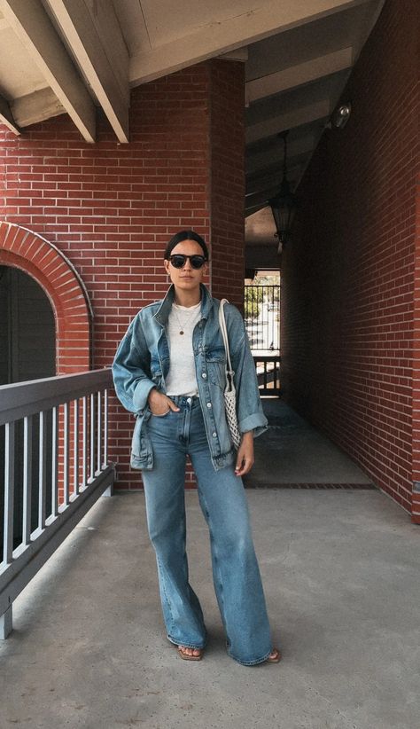 (8) What I Wore This Week #9: Double denim, mini skirts, loose dresses & more. Double Denim Outfit, Denim Mini Skirts, Loose Dresses, Green Mini Skirt, All Jeans, Weekly Outfits, Double Denim, Comfy Dresses, Dress Hats