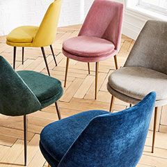 Dining Chairs Uk, Retro Office Chair, Low Back Dining Chairs, Round Seat Cushions, Metal Dining Chairs, Plywood Furniture, Cafe Chairs, Furniture Hacks, Velvet Dining Chairs