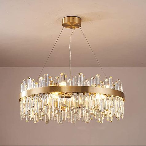 Chandeliers For Bedrooms Modern, Modern Crystal Lighting, Round Chandelier Bedroom, Glam Chandelier Dining Room, Modern Gold Chandelier Dining Room, Modern Flush Mount Chandelier, Small Chandelier Living Room Chandeliers, Modern Ceiling Chandelier, Double Light Fixtures In Living Room