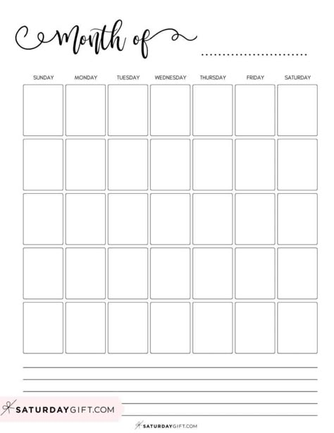 Monthly Charts Printable, School Monthly Calendar Template, Free Undated Monthly Calendar Printable, Monthly 2024 Calendar Printable, Blank Calendar Template Aesthetic, Undated Calendar Template, 2023 Blank Calendar Printable, Monthly Calender Printables 2023, Monthly Planner Template Free Printable Pdf