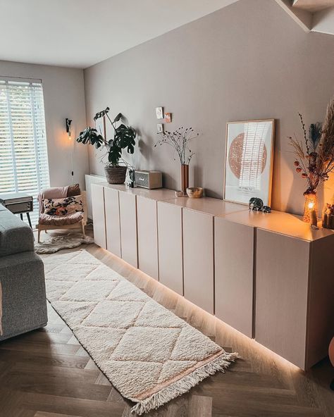 Ikea Built In, Ikea Inspiration, Ikea Ivar, Ikea Living Room, Living Ideas, Transitional Decor, Ikea Furniture, Living Room Inspo, Apartment Living