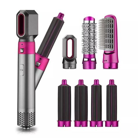 Hair Curler Wand, Hair Dryer Styler, Blow Dryer With Comb, Curls With Straightener, Blow Hair, Hot Air Brush, Curling Brush, Hair Blow Dryer, Hair Straightener And Curler