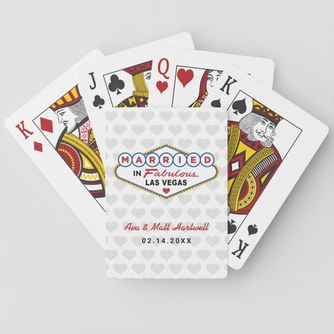 Married in Fabulous Las Vegas Wedding Monogram Playing Cards  Zazzle Fish Wedding, Heart Pattern Background, Wedding Dates, Heart Wedding Invitations, Vintage Vegas, Fishing Wedding, Vegas Weddings, Patterned Background, Vegas Elopement