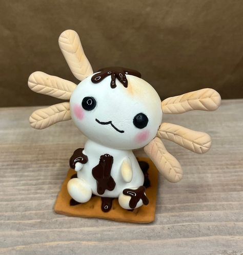 Axolotl Sculpture, Axolotl Clay, Foam Clay Crafts, Clay Axolotl, Girl Scout Gifts, Clay Turtle, Clay Monsters, Foam Clay, Desk Buddy