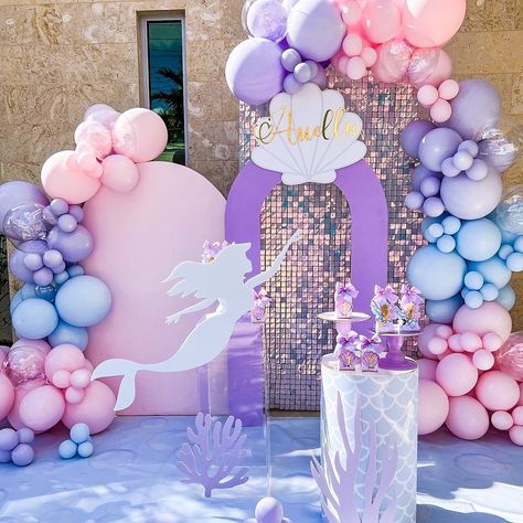 Balloon Business, Mermaid Birthday Party Decorations, Mermaid Theme Birthday Party, Mermaid Cove, Mermaid Theme Party, Mermaid Theme Birthday, Sea Birthday, Under The Sea Party, Venue Decor