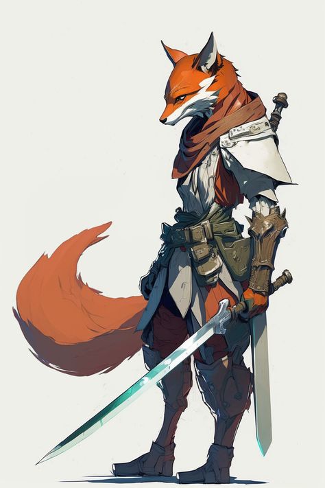 Fox Rogue Dnd, Fox Cartoon Character Design, Fox Warrior Character Design, Human Fox Drawing, Cute Fox Character, Human Fox Oc Male, Fox Folk Dnd, Fox Shifter Dnd, Fox Human Hybrid Character Design