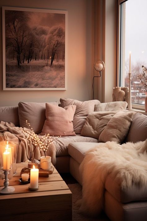 Cozy Core Living Room, Aesthetic House Bloxburg, Modern Cozy Apartment, My Home Aesthetic, Aesthetic Apartment Ideas, Warm Apartment Aesthetic, Warm Living Room Decor, Flat Aesthetic, Cozy Grey Living Room