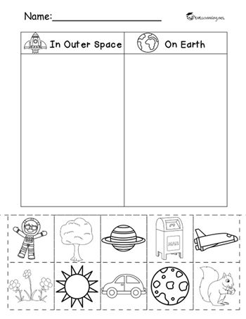 Space Projects For Kindergarten, Planet Earth Worksheets For Preschool, Planets Tracing Worksheet, Space Social Studies Preschool, Kindergarten Science Worksheets Free Printable, Earth Science For Kindergarten, Planet Lesson Plans Preschool, Outer Space Kindergarten Activities, Outer Space Kindergarten