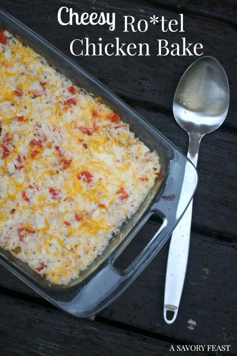 This time of year can be super busy with back to school and getting ready for… Rotel Chicken Bake, Chicken Carrots Rice Recipe, Chicken Rice Rotel Casserole, Chicken Rotel Rice Recipes, Cheesy Rotel Chicken, Rotel Chicken And Rice, Dinner Recipes With Canned Chicken, Chicken And Rotel Recipes, Chicken Rice Rotel