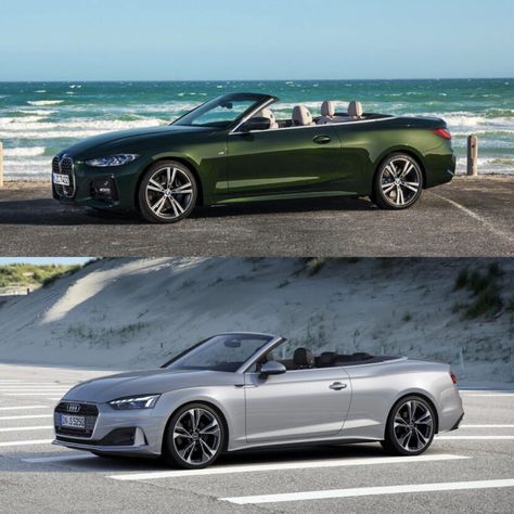 Photo Comparison: BMW 4 Series Convertible vs Audi A5 Cabriolet #cars #car #bmw #auto #carlifestyle #supercars #mercedes #ford #racing #turbo #automotive #audi #mk #porsche #supercar #carswithoutlimits #luxury #toyota #news Cabriolet Cars, Bmw 4 Series Convertible, Audi A5 Convertible, Audi Convertible, Audi A5 Cabriolet, Luxury Toyota, Porsche Supercar, Audi A5 Coupe, A5 Coupe