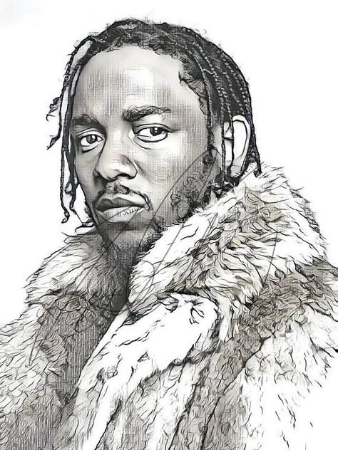 Kendrick Lamar Drawing Sketch PRINT Wall Art Illustration Kendrick Lamar Drawing, Kid Boo, Kendrick Lamar Art, Diy Sketch, King Kendrick, Magic Pencil, Tattoo Hip, Kung Fu Kenny, Outta Compton