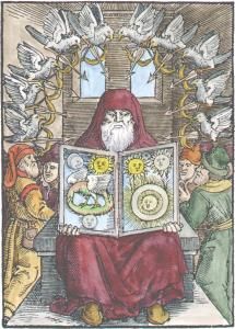 Frontispiece woodcut from Zadith ben Hamuel De Chemia Senioris, 1566. Nas Hip Hop, Hierophant Tarot Card, Hierophant Tarot, Hermes Trismegistus, Alchemic Symbols, The Hierophant, Alchemy Symbols, Esoteric Art, Tarot Major Arcana