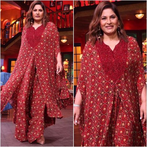 Plus Size Ethnic Wear Indian, Plus Size Fashion For Women Indian, Archana Puran Singh, Indowestern Dresses, Meena Bazaar, Ethnic Wear Indian, Blouse Casual Fashion, Simple Kurta Designs, Indian Dresses Traditional