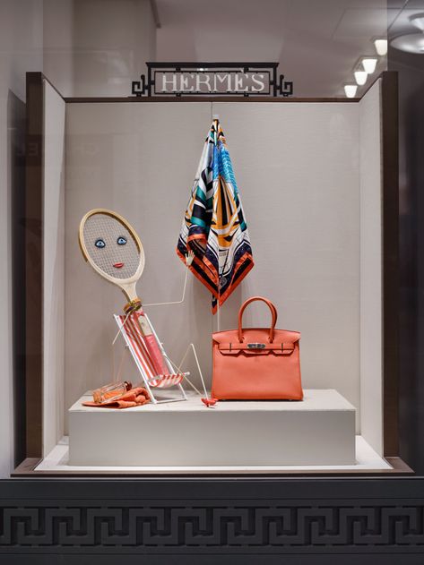 Sports – Joann Tan Studio Hermes Window, Fashion Window Display, Retail Advertising, Summer Window, Retail Store Interior Design, Store Window Display, Store Design Boutique, Store Window Displays, Window Display Design