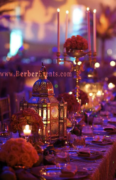 Moroccan Theme Birthday party. Loads of soft lights with purples and golds. Morrocan Theme, Moroccan Theme Party, Aladdin Wedding, Wedding Party Beach, Arabian Party, Arabian Theme, Arabian Nights Theme, Arabian Wedding, Fontainebleau Miami