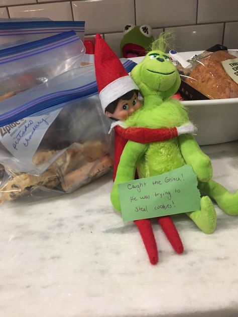 Grinch With Elf On The Shelf, Grinch Vs Elf On The Shelf, Grinch And Elf Ideas, Elf And Grinch On The Shelf Ideas, Elf On The Shelf And The Grinch, Elf On The Shelf Ideas Grinch, Elf On The Shelf With Grinch, Grinch Elf Ideas, Grinch And Elf On The Shelf