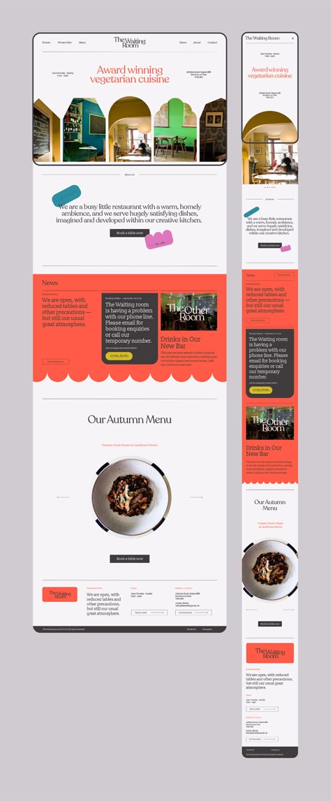 The Waiting Room — Restaurant Identity | Behance Restaurant Website Design, Restaurant Web, Restaurant Identity, The Waiting Room, Graphic Design Student, Restaurant Website, Homepage Design, Web Inspiration, Web Layout