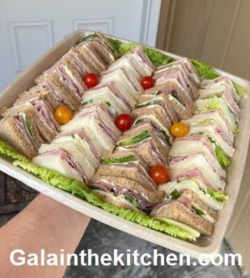 Easy Make Ahead Cold Sandwiches For Large Crowd With 9 Tips – Gala in the kitchen Walmart Sandwich Trays, Cheap Party Sandwiches, Light Lunch For A Crowd, How To Make Sandwiches For A Party, Cold Sandwich Appetizers For Party, Make Your Own Sandwich Platter, Sandwiches For A Crowd Make Ahead Cold, Cold Food Party Ideas, Sandwich Decoration Ideas