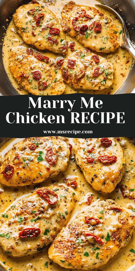 Marry Me Chicken RECIPE: A Romantic Dinner Delight -  #chicken #delight #Dinner #Marry #Recipe #Romantic One Pan Marry Me Chicken, Dinner Ideas With Sun Dried Tomatoes, Good Recipes With Chicken, Best Halloween Dinner Ideas, Yummy Chicken Dinner Recipes, Marry Me Chicken Healthy, Recipes For Boyfriend Dinner, Anniversary Meals Romantic Dinners, Dinner For Halloween Night