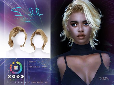 Sims 4 Short Wavy Hair, Sims 4 Cc Hair, Sims 4 Piercings, Sims 4 Anime, Gothic Hairstyles, Sims 4 Game Mods, Mod Girl, Sims Four, Sims4 Clothes