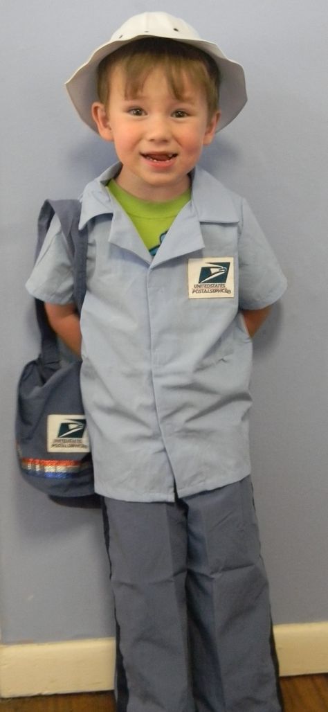 Mail Man And Love Letter Costume, Mail Boy Hat, Toddler Mail Man Costume, Mail Man Costume, Mailman Costume, Mailman Crafts, Easy Fancy Dress, Halloween Costumes For Adults, Mail Man