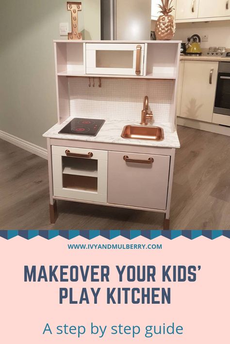 Ikea Duktig Makeover, Duktig Makeover, Ikea Kitchen Hack, Ikea Toy Kitchen, Play Kitchen Makeover, Ikea Kitchen Ideas, Ikea Kids Kitchen, Ikea Play, Ikea Play Kitchen