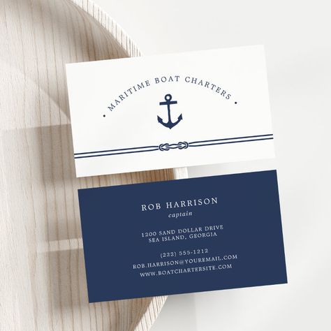 Anchor Graphic Design, Anchor Illustration, Miami Boat, Knot Rope, Buisness Cards, Tackle Shop, Ship Anchor, Name Card Design, Boat Captain