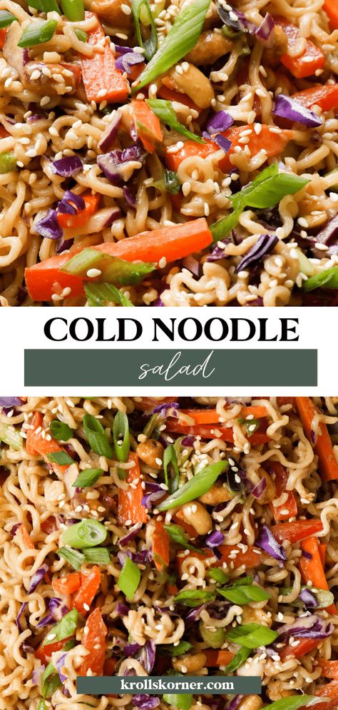 Asian Noodle Salad Recipes Cold, Peanut Noodle Salad, Cold Noodle Salad, Cabin Decorations, Salad With Peanut Dressing, Soba Salad, Noodle Salad Cold, Cold Soba, Pasta Ideas