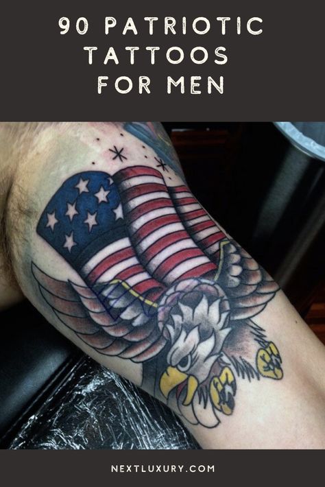 Flag Shoulder Tattoo Men, American History Tattoo Ideas, Phillies Tattoo Ideas, Patriotic Tattoos Sleeve For Men, Men’s Tattoos For Arms, Patriotic Tattoos Sleeve, American Tattoos For Men, Patriotic Sleeve Tattoos For Guys, Patriotic Tattoos For Men