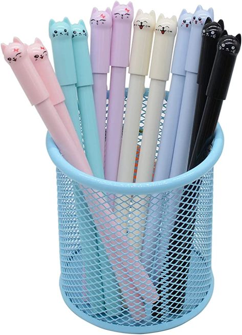 Cat Pen, Cute Stationary School Supplies, Cute School Stationary, Stationary Items, Kawaii School Supplies, Flower Pens, Kawaii Pens, Stationary School, Gel Ink Pens