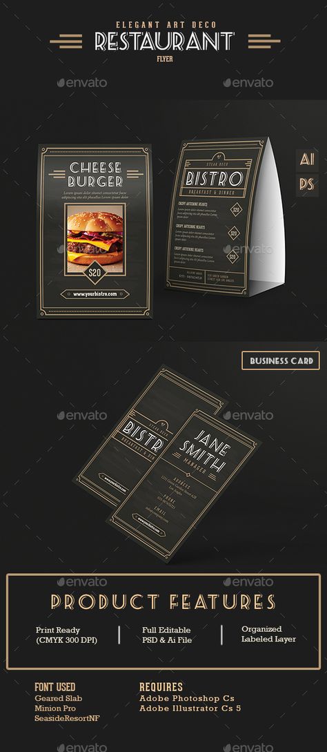 Elegant Restaurant Table Tent + Business Card Template PSD, Vector AI #design Download: http://graphicriver.net/item/elegant-restaurant-table-tent-business-card/14140850?ref=ksioks Tent Card Design Creative, Tent Card Design Restaurant, Tent Card Design, Table Tent Design, Parlor Games, Pub Tables, Elegant Restaurants, Tent Card, Food Menu Template