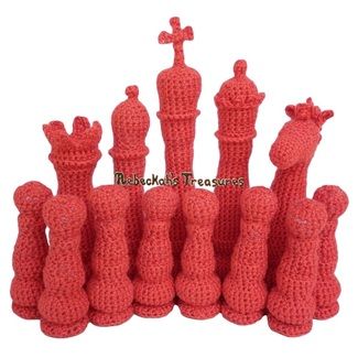 WIP 13 Chess Pieces for my Brother's Set Crochet Coin Purse, Chess Sets, Crochet Set, Applique Patterns, Irish Crochet, Chess Pieces, Decorative Throw Pillow Covers, Free Crochet Patterns, Chess Set